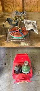lot 144 image: Chicago Electric Portable Torch Kit with Oxygen and Acetylene Tanks