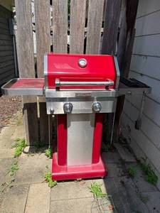 lot 153 image: Used KitchenAid Two-Burner Gas Grill with Side Tables