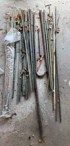lot 171 image: Assorted Metal and Plastic Garden Stakes and Supports