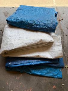 lot 172 image: Set of Heavy-Duty Tarps in Blue and White