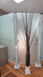 lot 177 image: Decorative Vase with Tall Twigs on Ornate Pedestal