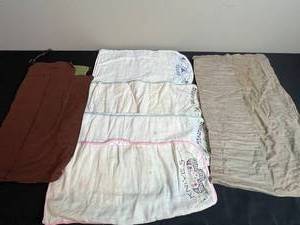 lot 198 image: Collection of Vintage Linen Flatware Storage Roll-Ups