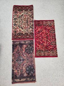 lot 227 image: Set of 3 Vintage Persian-Style Small Area Rugs