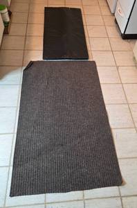 lot 240 image: Set of 2 Utility Floor Mats - Ribbed and Black Vinyl