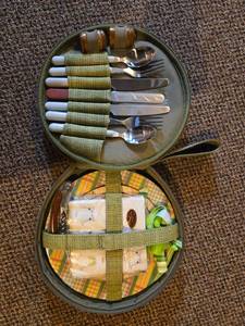 lot 264 image: Picnic Set with Cutlery, Plates, and Salt & Pepper Shakers