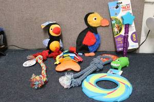 lot 6 image: Mixed dog toys...