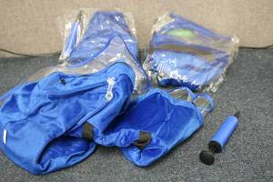 lot 15 image: 3 inflatable dog cone collars with ...