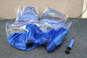 lot 17 image: 3 inflatable dog cone collars with ...