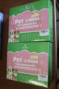 lot 56 image: 2 Pet 3-sided toothbrush kits desig...