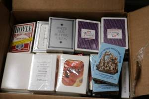 lot 82 image: Box of miscellaneous playing cards...