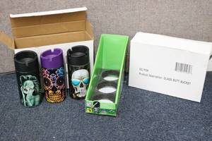 lot 105 image: 2-3 packs of GLASS BUTT BUCKETS col...
