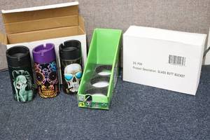 lot 106 image: 2-3 packs of GLASS BUTT BUCKETS col...