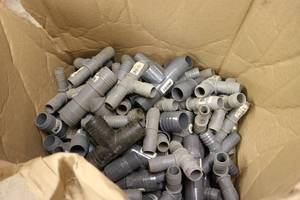 lot 162 image: Box of plumbing fittings...