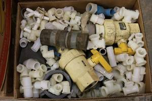 lot 164 image: Box of plumbing fittings...