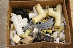 lot 168 image: Box of plumbing fittings...