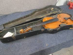 lot 180 image: Antique violin in case...