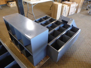 lot 21 image: 3 Piece Metal Bolt Bin Cabinet