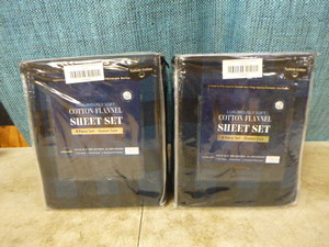 lot 25 image: 2 Sets of Luxuriously Soft Cotton Flannel Sheet Sets