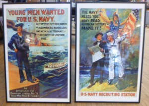 lot 111 image: 2 U.S. Navy Recruiting Framed Prints