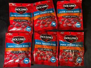lot 23 image: G4 - Set of 6 Jack Links Pork Tender Bites Barbecue - 2.85 oz Bags