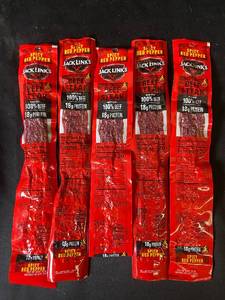 lot 43 image: N4 - Jack Links Spicy Red Pepper Beef Steak 2 oz Pack - Set of 5