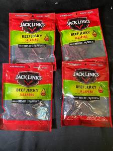 lot 46 image: Q4 - Set of 4 Packs of Jack Links Jalapeo Beef Jerky