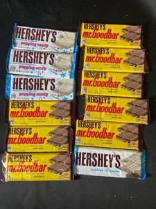 lot 79 image: B5 - Assortment of 13 Hershey Chocolate Bars (Cookies N Creme & Mr. Goodbar)