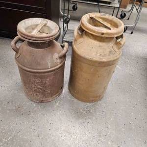 lot 28 image: Pair of Milk Cans