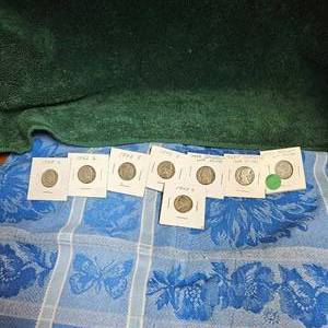 lot 51 image: (8) Wartime Jefferson Nickels