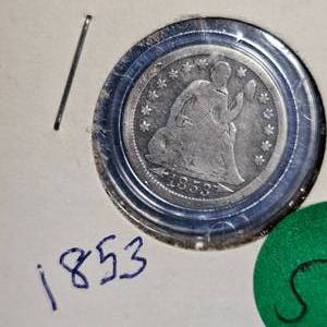 lot 52 image: 1853 Seated Liberty with Arrows