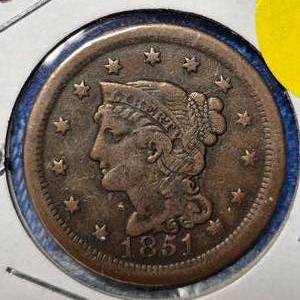 lot 57 image: 1851 Large Cent,Fine