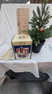 lot 161 image: Christmas Valley Mainstreet Collection, Artificial Tree and Clear Glass Tree
