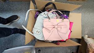 lot 144 image: Lot of Purses and TotesPacks including Victoria Secret, Betsy Johnson and Guess
