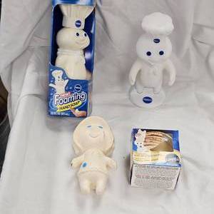 lot 91 image: Pilsbury Foaming Hand Soap, Candle, rubber doll, Vintage Poppie Fresh 1979