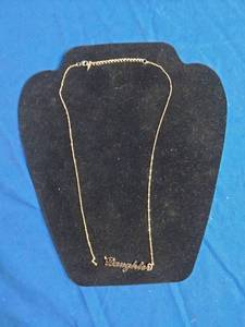 lot 21 image: 14K Gold Over Sterling Silver Personalized Script Name Necklace
