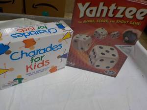 lot 13 image: Charades for Kids and Yahtzee...