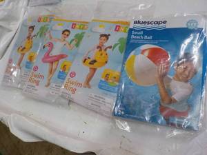 3 Swim rings and Beach Ball...