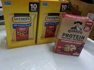 lot 104 image: Snyders Mini Pretzels and Instant O...