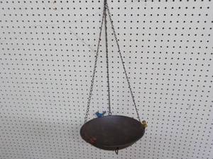 lot 165 image: Metal Birdbath 12 diameter 27 hei...