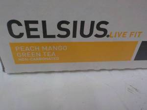 lot 245 image: 12 Pack Celsius Peach Mango Green T...