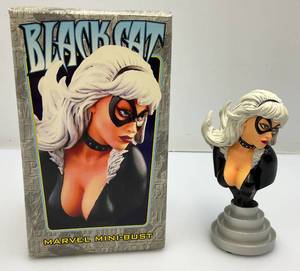 lot 29 image: Vintage Marvel Mini-Bust Black Cat Figurine (NIB)