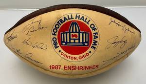 lot 121 image: 1987 Enshrinees Pro Football Hall Of Fame  Wilson Football