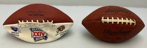 lot 125 image: Two Vintage Footballs Including Super Bowl XXIV & Rawlings Steve Young MVP