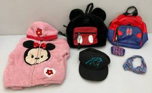 lot 137 image: Misc. Mickey Mouse & Spiderman Collectible Backpack, Clothing & More