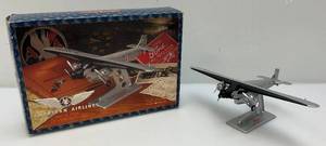 lot 141 image: Vintage Die Cast Ertl Collectibles AMERICAN AIRLINES Ford Tri-Motor Airplane (New In Original Box Missing Foam Top Packing)