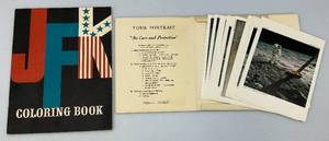 lot 173 image: 1962 JFK Coloring Book (Nice Condition) & NASA Photographs Of Moon Landing