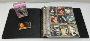 lot 195 image: Album Of Misc. Elvis And Marilyn Monroe Collectible Cards & Marilyn Monroe I Just Want To Be Wonderful Soap Bar (NIB)