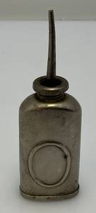 lot 199 image: Antique Circa 1910 Nickel Plated Brass Miniature Oil Can For Pinpoint Application 3 18 Tall