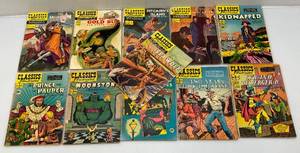 lot 206 image: 1940s - 50s 15 Cent Classics Illustrated Comics Including The Gold Bug & More (Most Show Signs Of Wear) Kidnapped Has Bad Cover