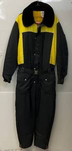 lot 235 image: Vintage Black Yellow JCPenny Snowmobile Suit Size 42-44